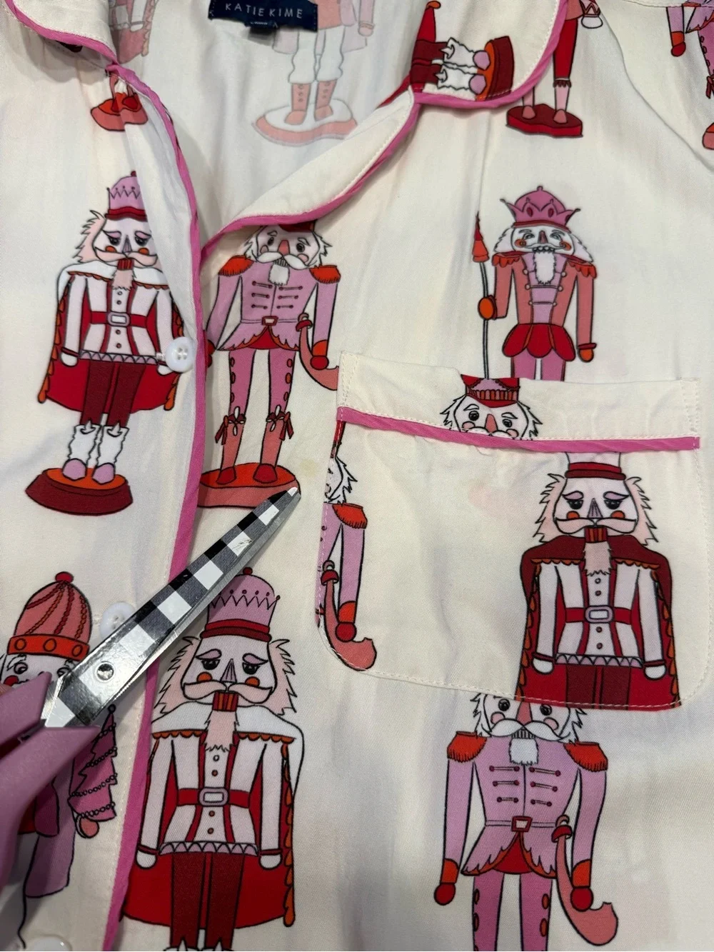Katie Kime Holiday March Nutcracker Print Pajama Set Flaw